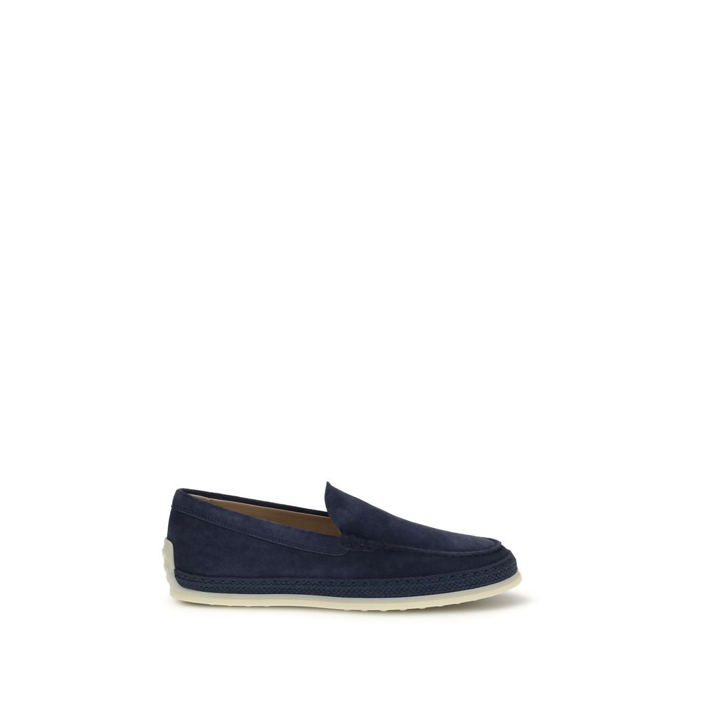 Tod's Blue Calf Leather Bos Taurus Slip-On Loafers by Tod's outlet now on sale