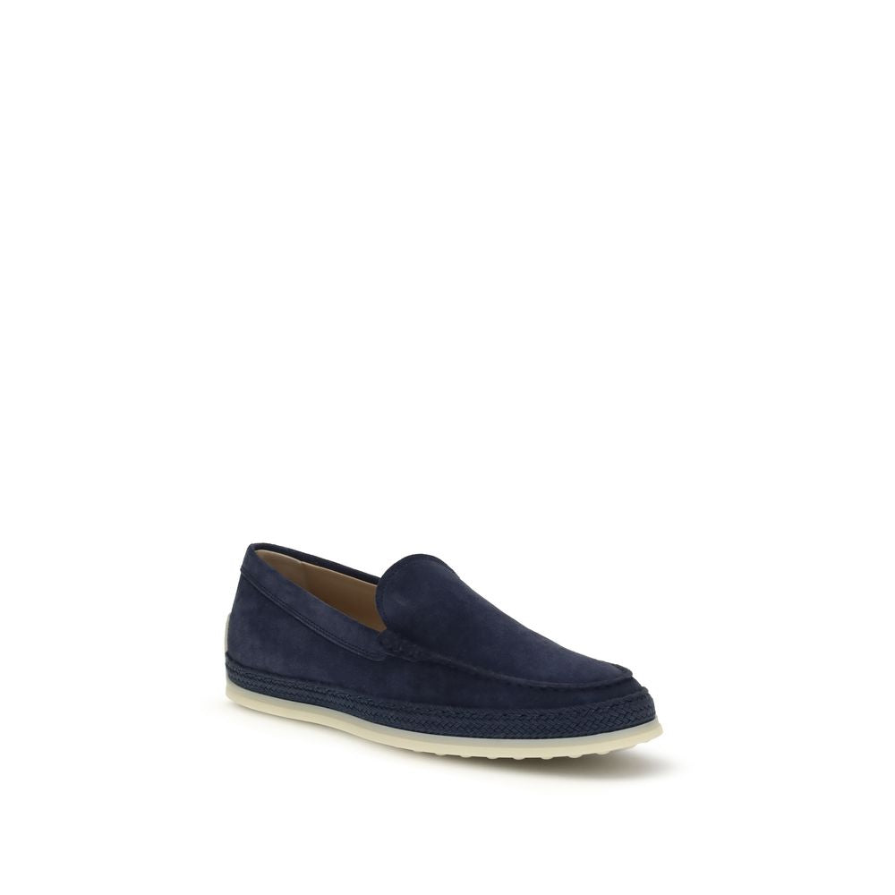Tod's Blue Calf Leather Bos Taurus Slip-On Loafers by Tod's outlet now on sale
