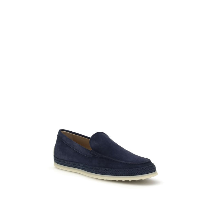 Tod's Blue Calf Leather Bos Taurus Slip-On Loafers by Tod's outlet now on sale