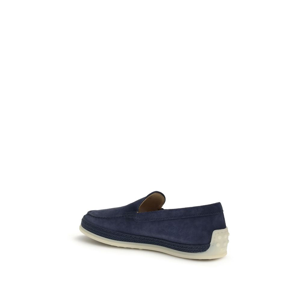 Tod's Blue Calf Leather Bos Taurus Slip-On Loafers by Tod's outlet now on sale