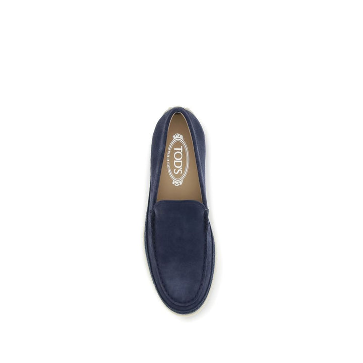 Tod's Blue Calf Leather Bos Taurus Slip-On Loafers by Tod's outlet now on sale