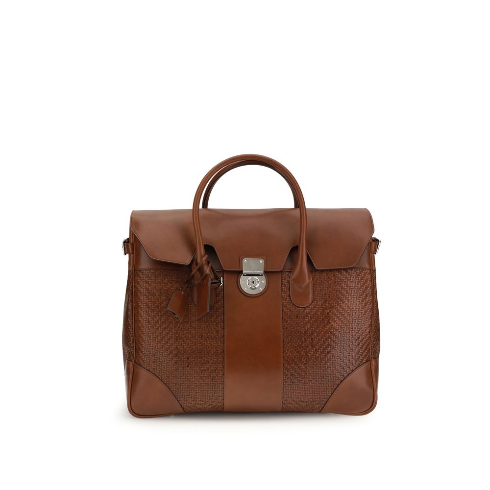 Brunello Cucinelli Brown Calf Leather Bos Taurus Shoulder Bag by Brunello Cucinelli outlet now on sale