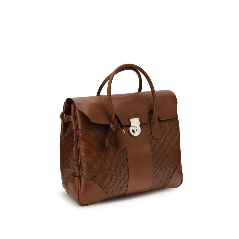 Brunello Cucinelli Brown Calf Leather Bos Taurus Shoulder Bag by Brunello Cucinelli outlet now on sale