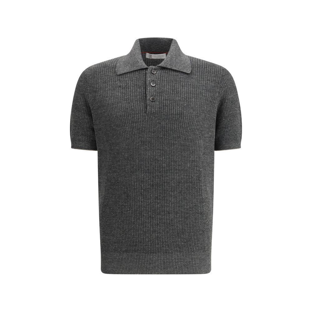 Brunello Cucinelli Gray Cotton Polo Shirt by Brunello Cucinelli outlet now on sale