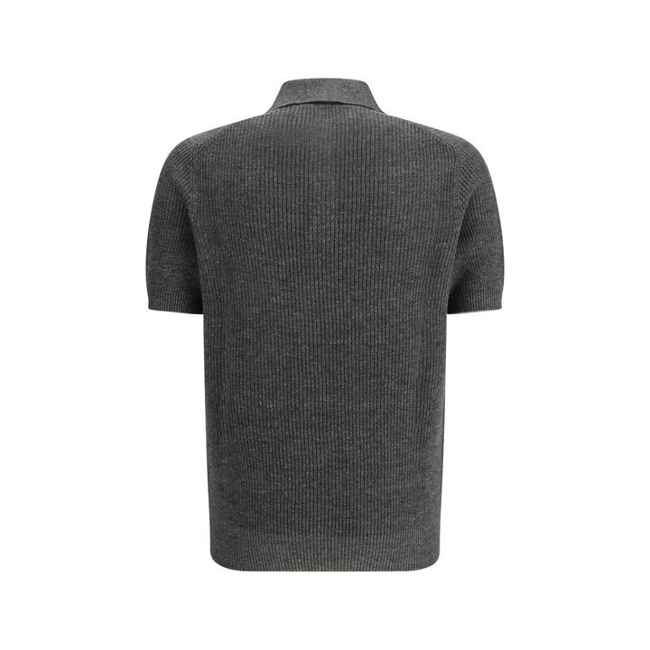 Brunello Cucinelli Gray Cotton Polo Shirt by Brunello Cucinelli outlet now on sale