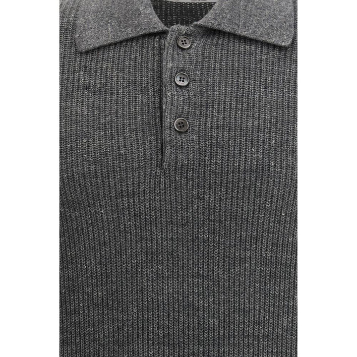 Brunello Cucinelli Gray Cotton Polo Shirt by Brunello Cucinelli outlet now on sale