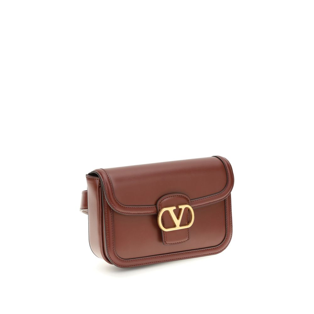 Valentino Garavani Bordeaux Calf Leather Bos Taurus Shoulder Bag by Valentino Garavani outlet now on sale