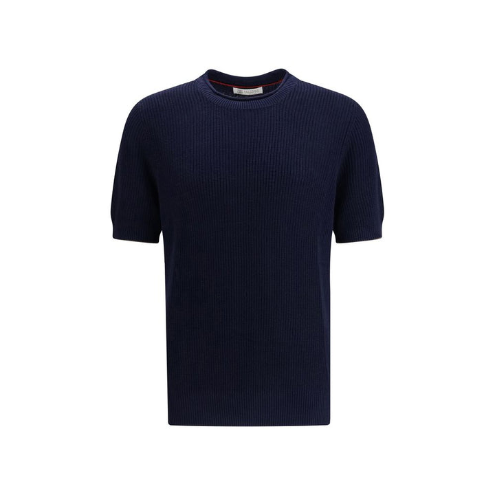 Brunello Cucinelli Blue Linen T-Shirt by Brunello Cucinelli outlet now on sale
