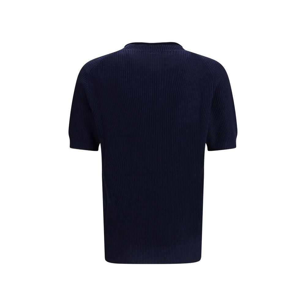 Brunello Cucinelli Blue Linen T-Shirt by Brunello Cucinelli outlet now on sale