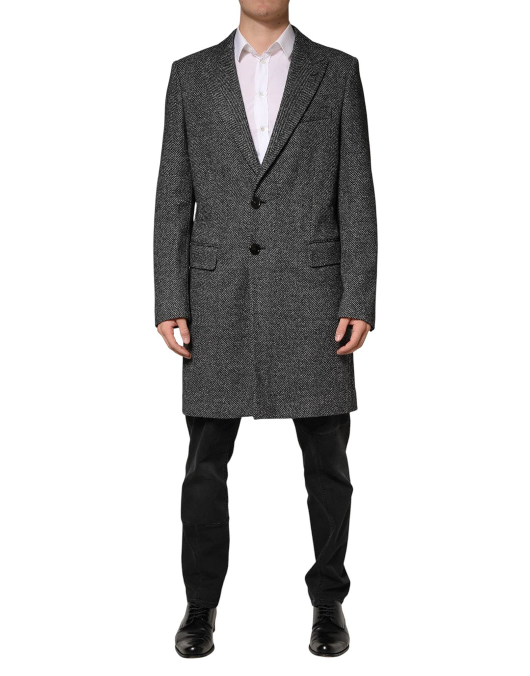 Dolce &amp; Gabbana Sample Sale Dolce &amp; Gabbana Gray Wool Blend Long Trench Coat Men Jacket - | Designer outlet