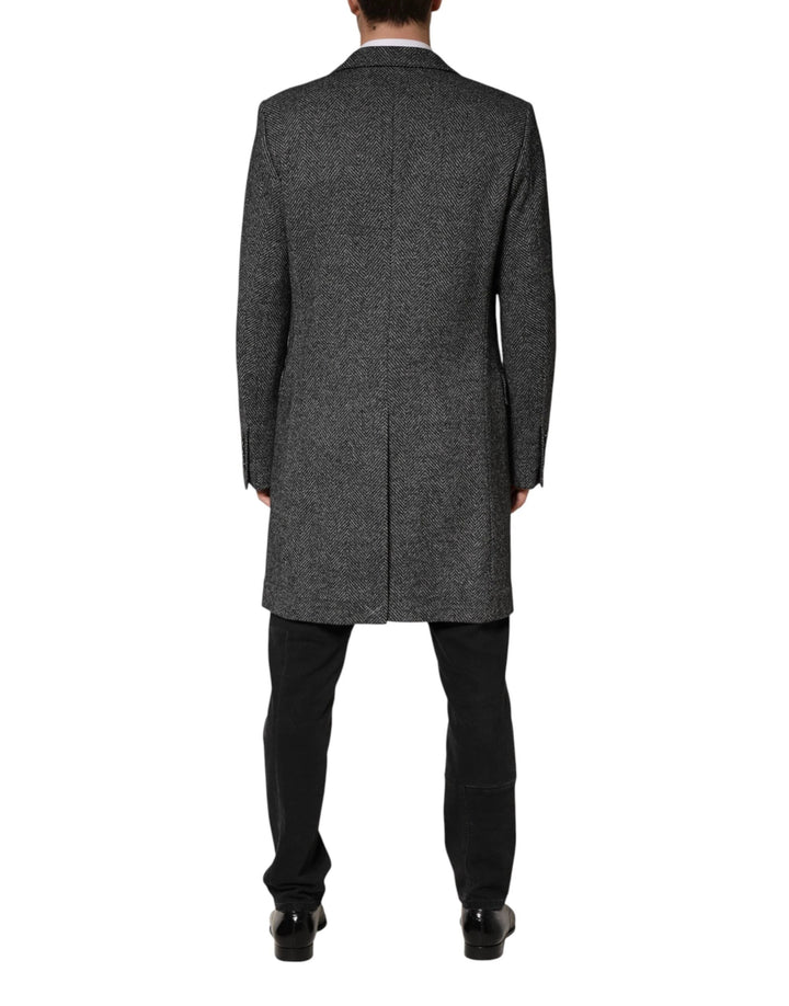 Dolce &amp; Gabbana Sample Sale Dolce &amp; Gabbana Gray Wool Blend Long Trench Coat Men Jacket - | Designer outlet
