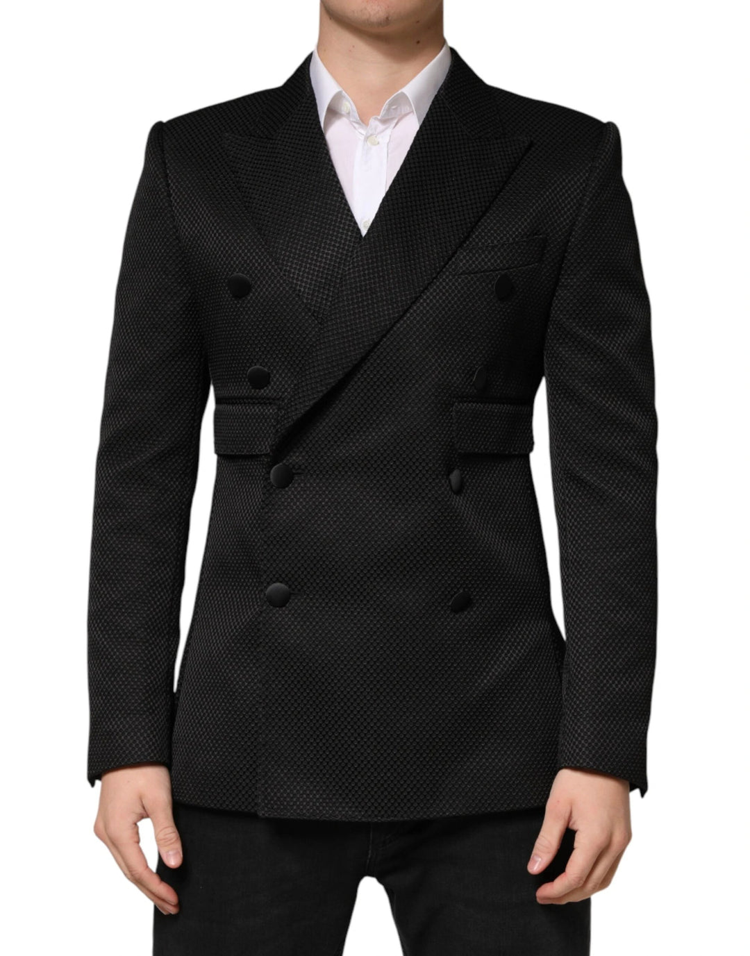 Dolce &amp; Gabbana Sample Sale Dolce &amp; Gabbana Black Cotton Double Breasted 2 Button Blazer - | Designer outlet