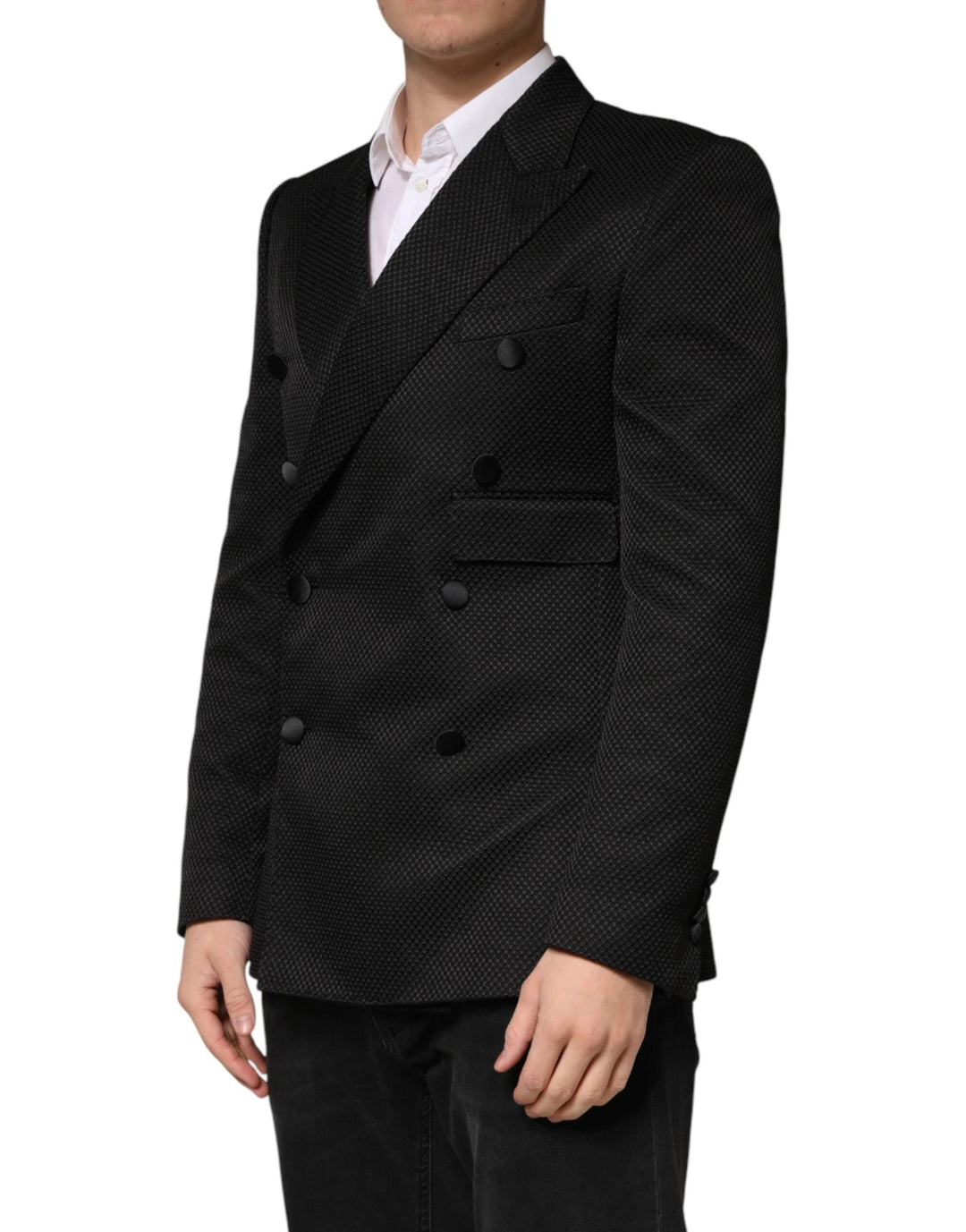 Dolce &amp; Gabbana Sample Sale Dolce &amp; Gabbana Black Cotton Double Breasted 2 Button Blazer - | Designer outlet