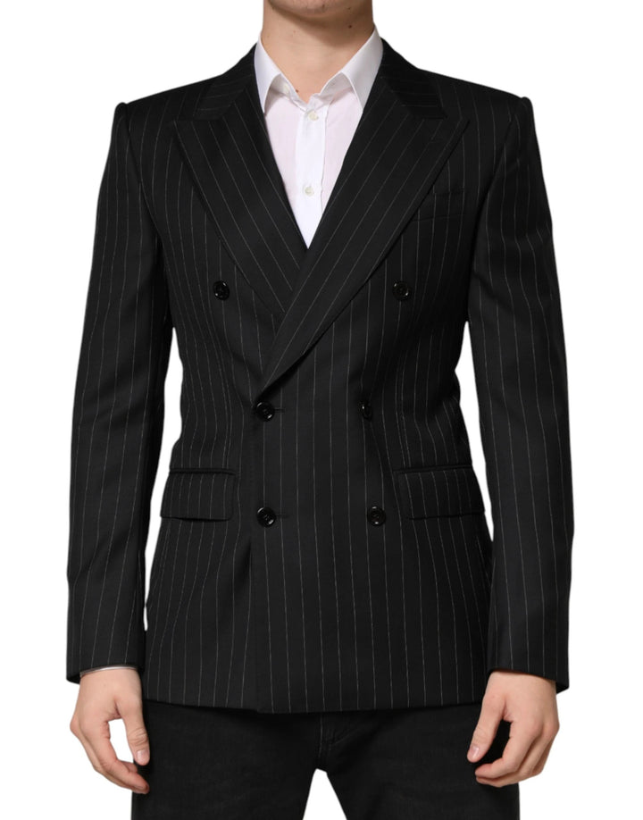Dolce &amp; Gabbana Sample Sale Dolce &amp; Gabbana Black Stripes Double Breasted 2Button Blazer - | Designer outlet