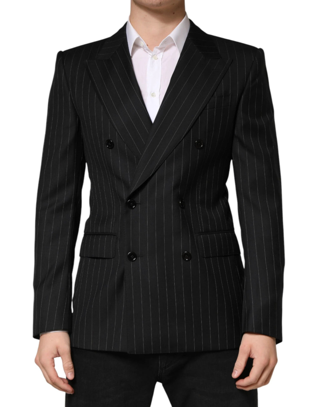 Dolce &amp; Gabbana Sample Sale Dolce &amp; Gabbana Black Stripes Double Breasted 2Button Blazer - | Designer outlet
