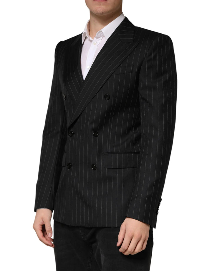 Dolce &amp; Gabbana Sample Sale Dolce &amp; Gabbana Black Stripes Double Breasted 2Button Blazer - | Designer outlet