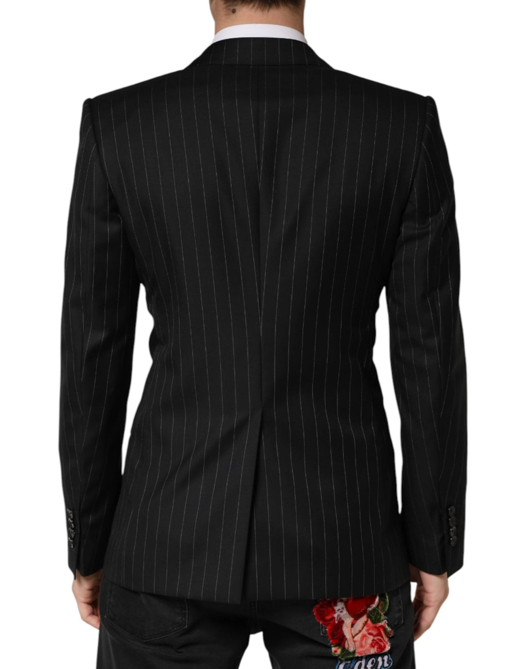 Dolce &amp; Gabbana Sample Sale Dolce &amp; Gabbana Black Stripes Double Breasted 2Button Blazer - | Designer outlet