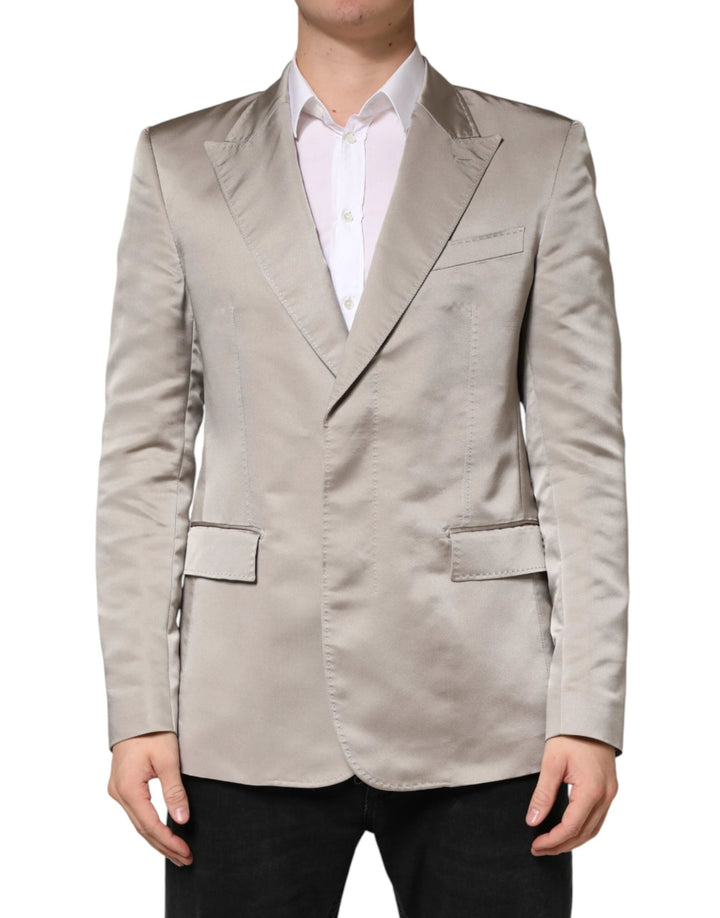 Dolce &amp; Gabbana Sample Sale Dolce &amp; Gabbana Beige Silk Single Breasted Jacket Men Blazer - | Designer outlet