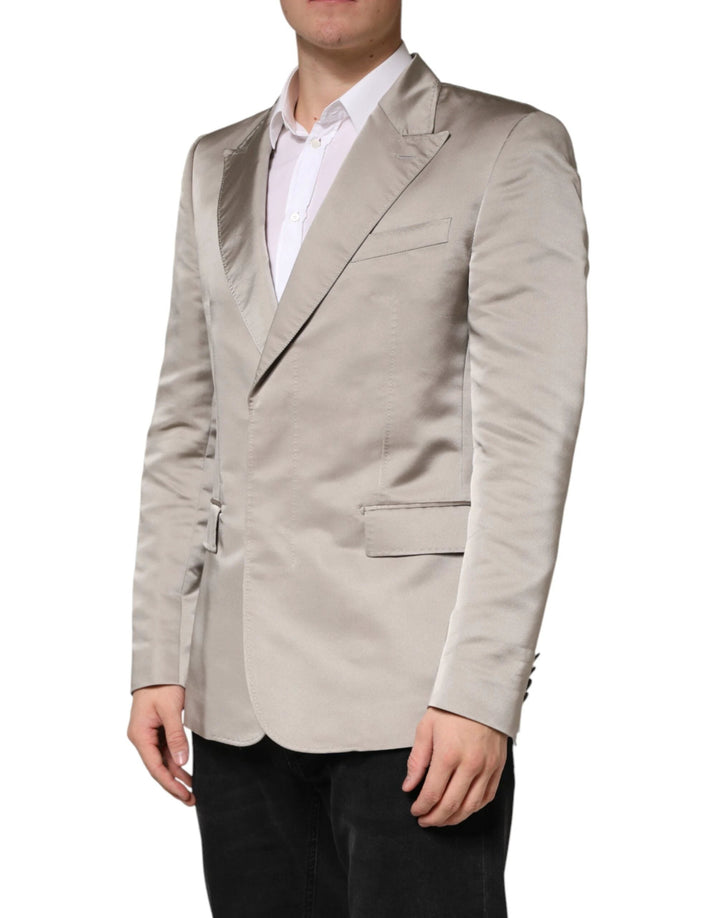Dolce &amp; Gabbana Sample Sale Dolce &amp; Gabbana Beige Silk Single Breasted Jacket Men Blazer - | Designer outlet
