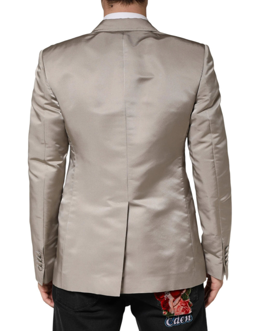 Dolce &amp; Gabbana Sample Sale Dolce &amp; Gabbana Beige Silk Single Breasted Jacket Men Blazer - | Designer outlet