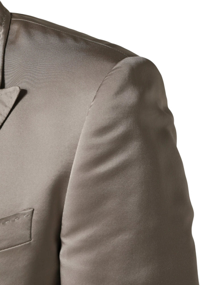 Dolce &amp; Gabbana Sample Sale Dolce &amp; Gabbana Beige Silk Single Breasted Jacket Men Blazer - | Designer outlet