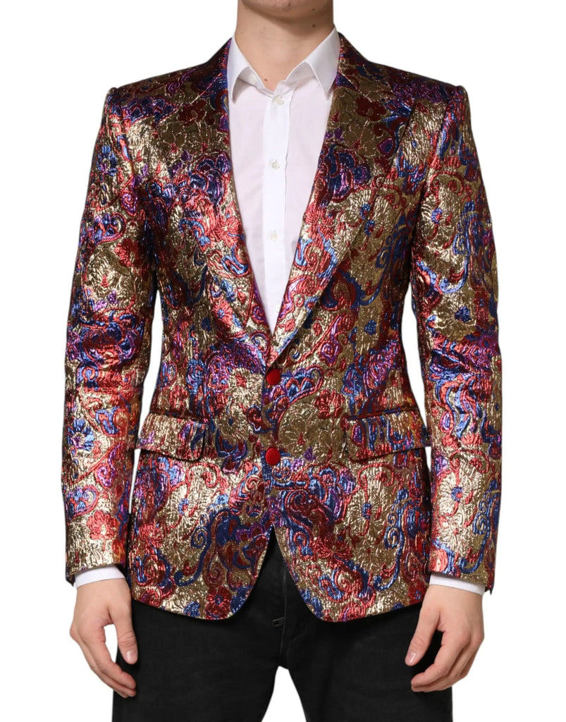 Dolce & Gabbana Multicolor Jacquard Single Breasted Blazer – Ask