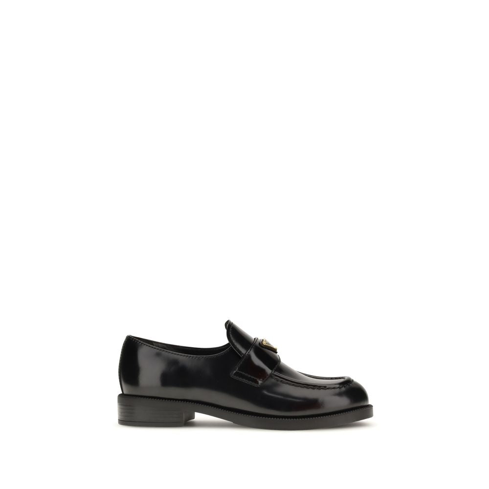 Prada Black Calf Leather Bos Taurus Slip-On Loafers by Prada outlet now on sale