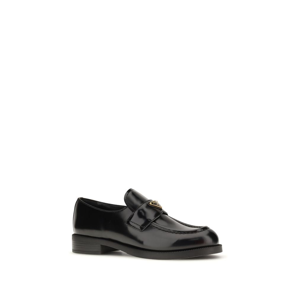 Prada Black Calf Leather Bos Taurus Slip-On Loafers by Prada outlet now on sale