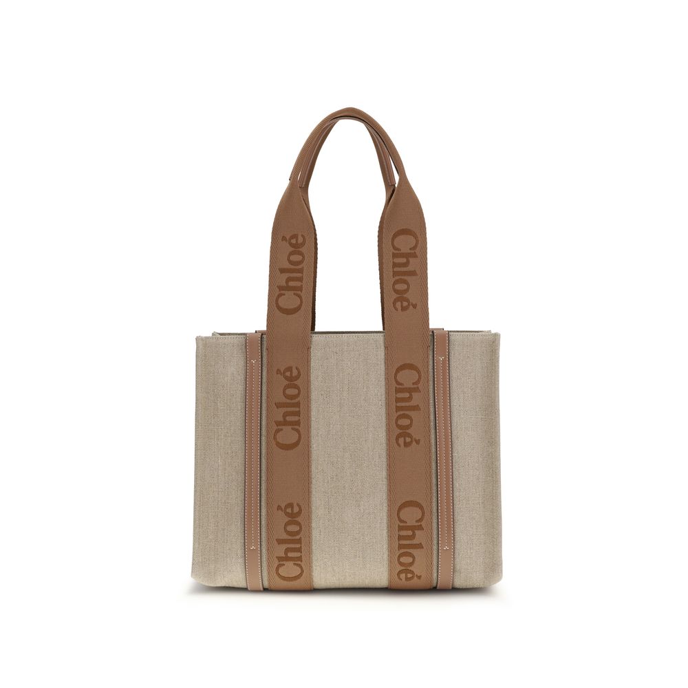 Chloé Beige Linen Shoulder Bag by Chloé outlet now on sale