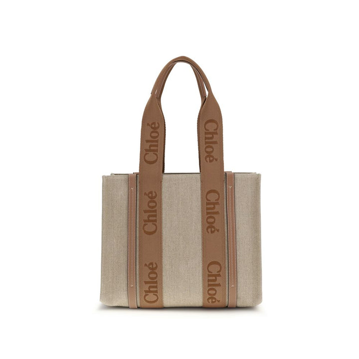Chloé Beige Linen Shoulder Bag by Chloé outlet now on sale