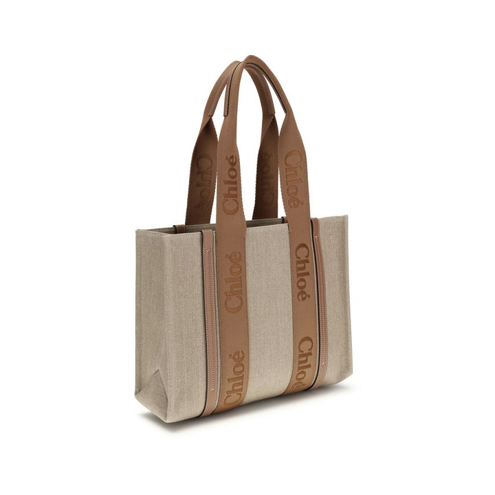 Chloé Beige Linen Shoulder Bag by Chloé outlet now on sale