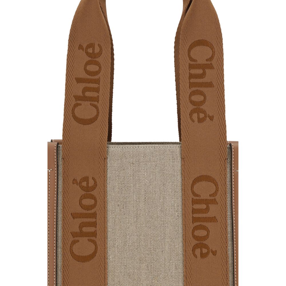 Chloé Beige Linen Shoulder Bag by Chloé outlet now on sale