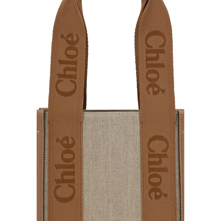 Chloé Beige Linen Shoulder Bag by Chloé outlet now on sale