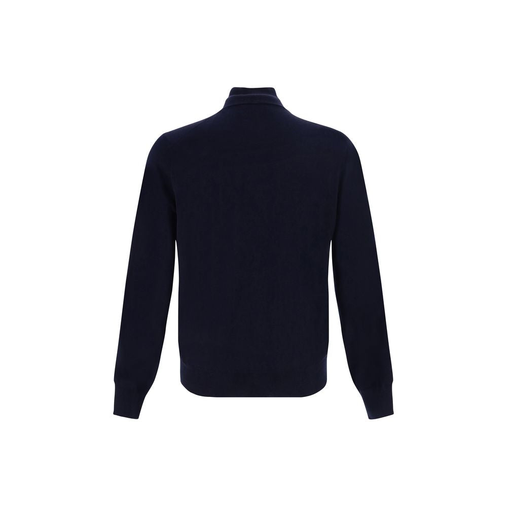 Brunello Cucinelli Blue Fleece Wool Cardigan by Brunello Cucinelli outlet now on sale