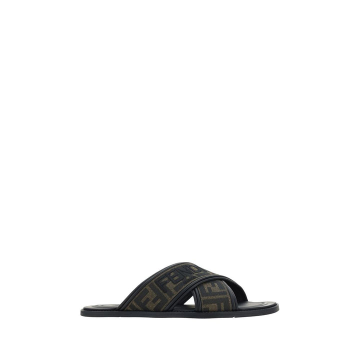 Fendi Black Rubber Slippers by Fendi outlet now on sale