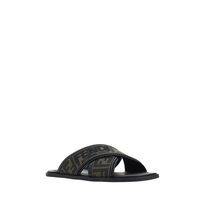 Fendi Black Rubber Slippers by Fendi outlet now on sale