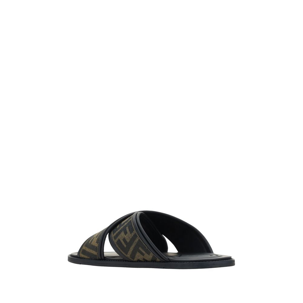 Fendi Black Rubber Slippers by Fendi outlet now on sale