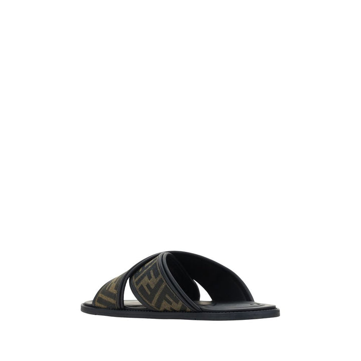 Fendi Black Rubber Slippers by Fendi outlet now on sale