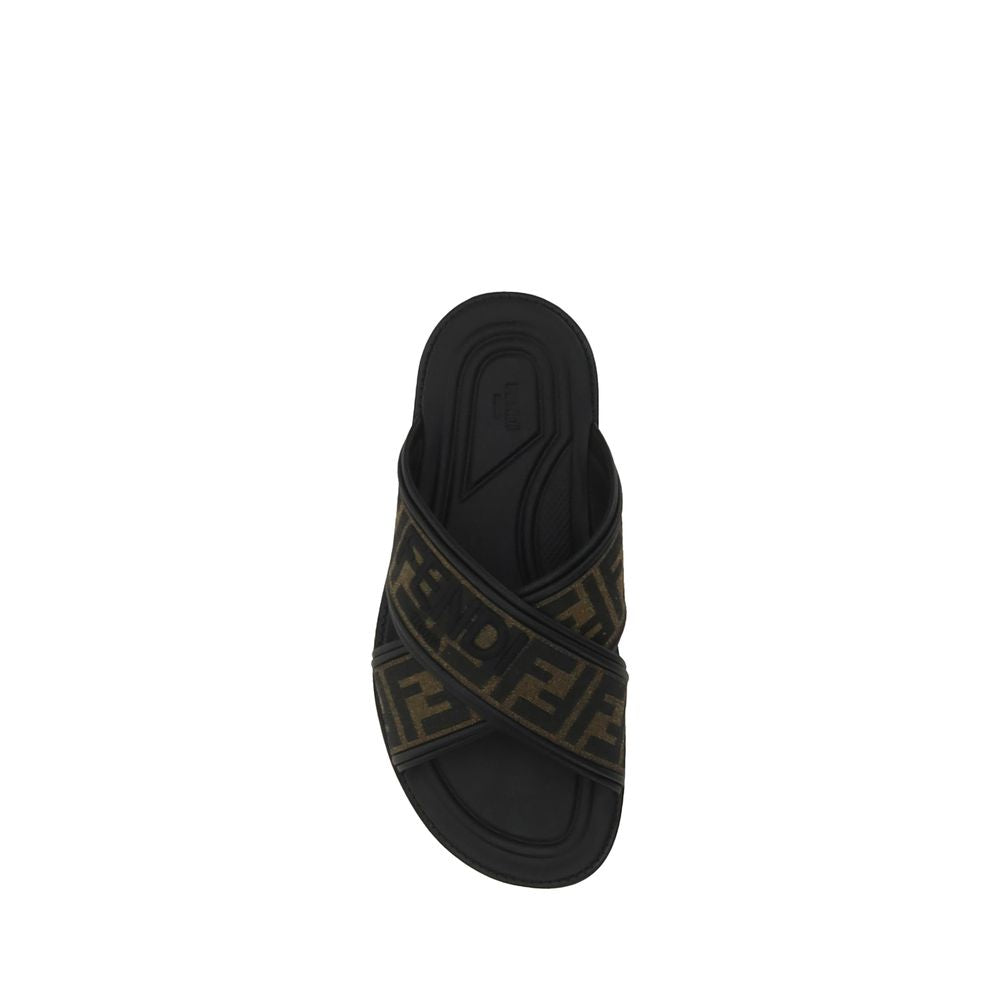 Fendi Black Rubber Slippers by Fendi outlet now on sale