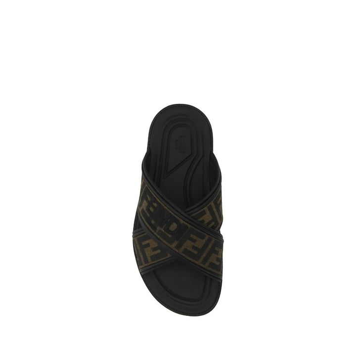 Fendi Black Rubber Slippers by Fendi outlet now on sale