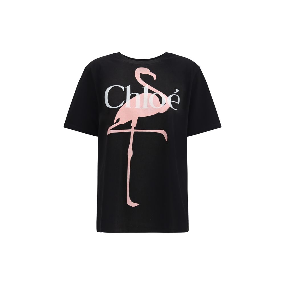 Chloé Black Cotton T-Shirt by Chloé outlet now on sale