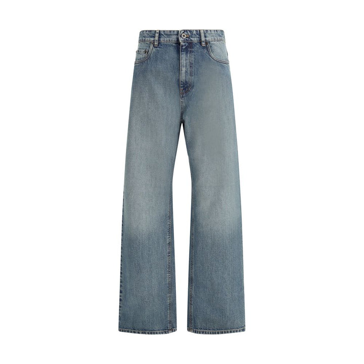 Miu Miu Blue Cotton Straight-Leg Jeans