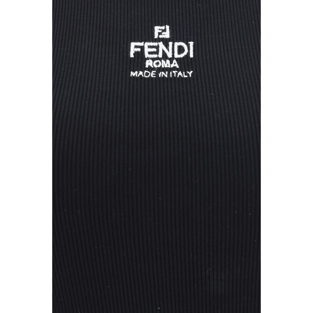 Fendi Black Cotton Tank Tops
