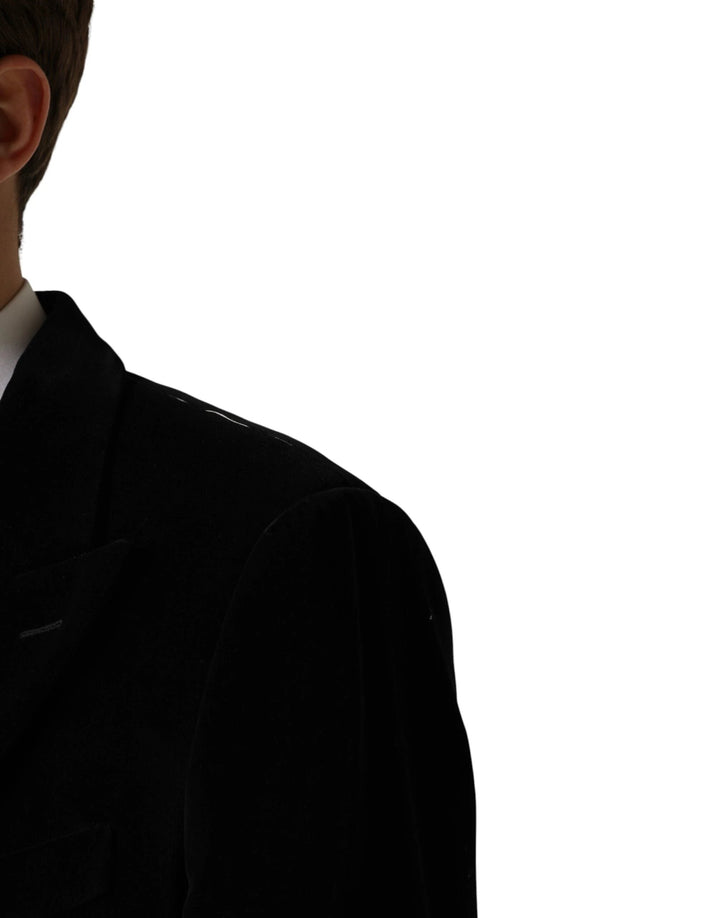 Dolce &amp; Gabbana Sample Sale Dolce &amp; Gabbana Black Cotton Velvet Long Trench Coat Jacket - | Designer outlet
