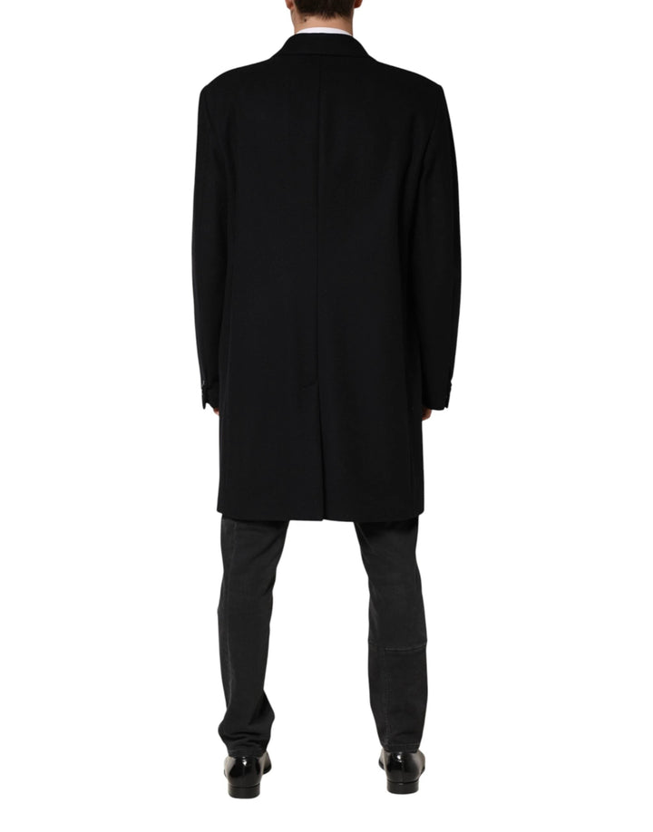 Dolce & Gabbana Sample Sale Dolce & Gabbana Black Wool Single Breasted Long Coat Jacket - | Designer outlet