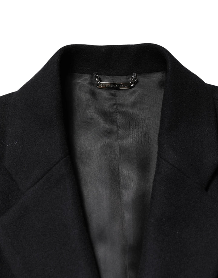 Dolce & Gabbana Sample Sale Dolce & Gabbana Black Wool Single Breasted Long Coat Jacket - | Designer outlet