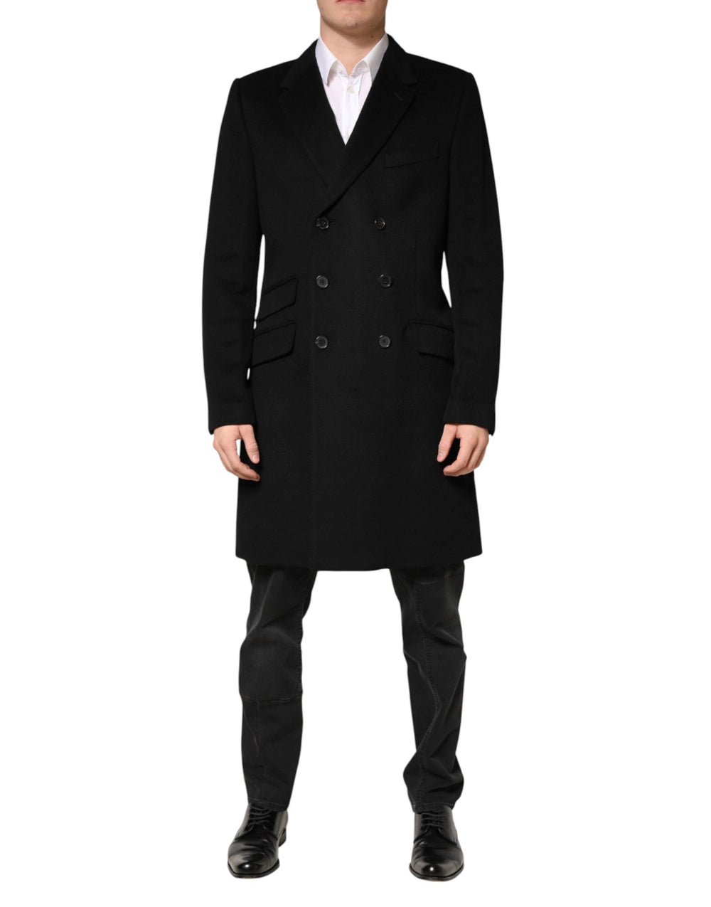 Dolce & Gabbana Sample Sale Dolce & Gabbana Black Wool Double Breasted TrenchCoat Jacket - | Designer outlet