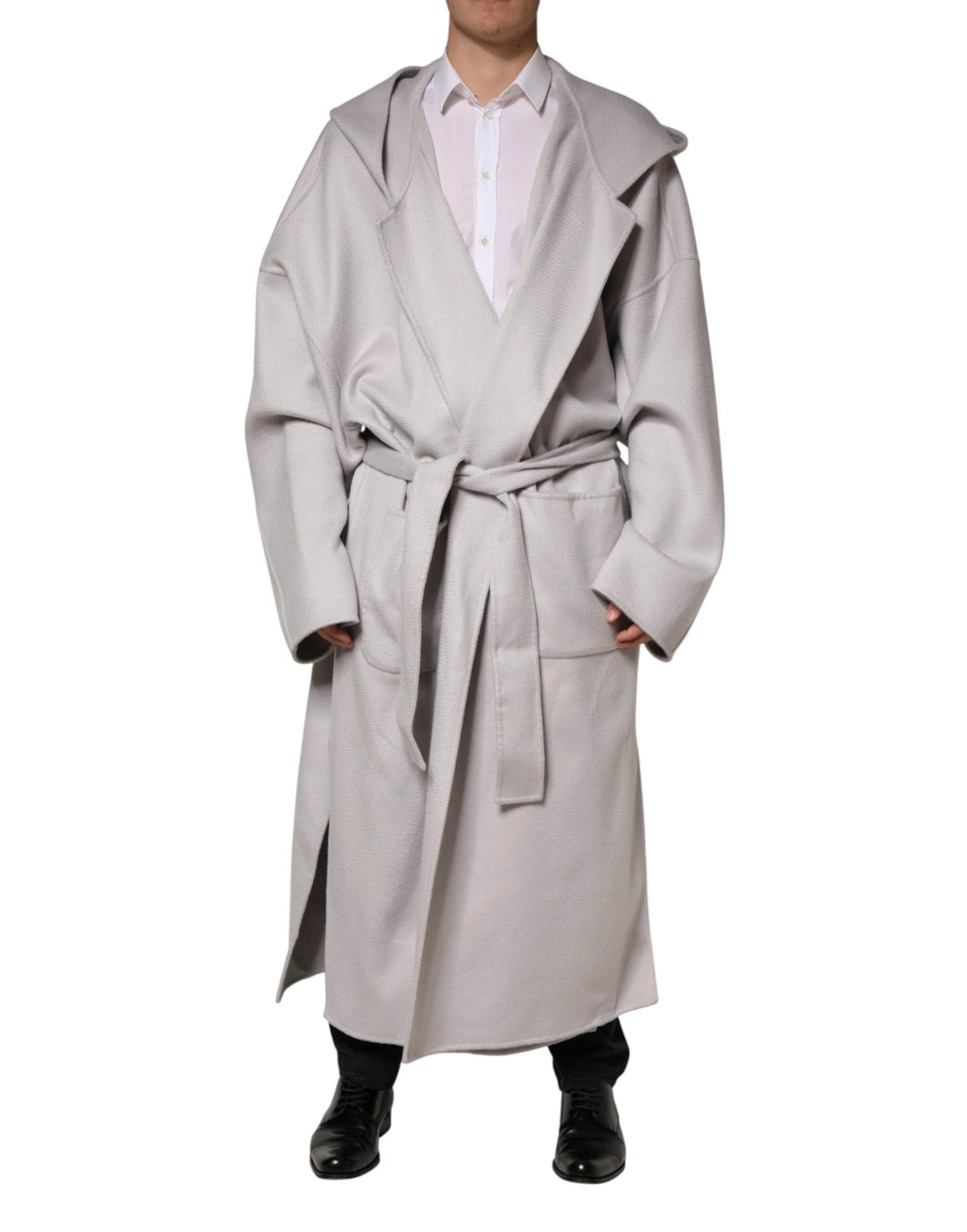 Dolce &amp; Gabbana Sample Sale Dolce &amp; Gabbana Off White Belted Long Trench Coat Men Jacket - | Designer outlet