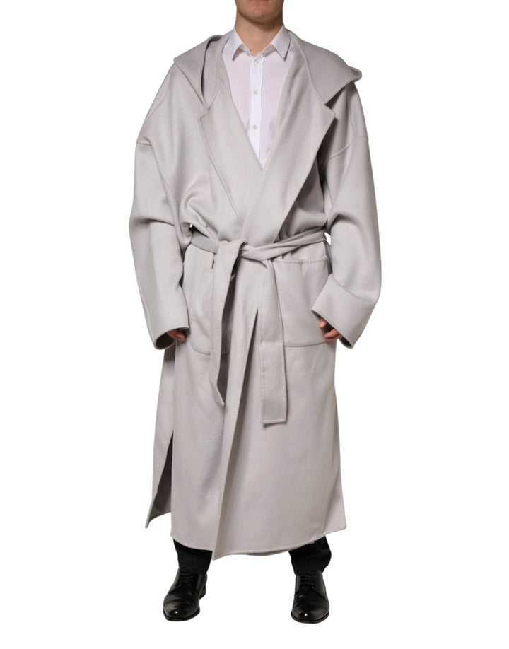 Dolce &amp; Gabbana Sample Sale Dolce &amp; Gabbana Off White Belted Long Trench Coat Men Jacket - | Designer outlet