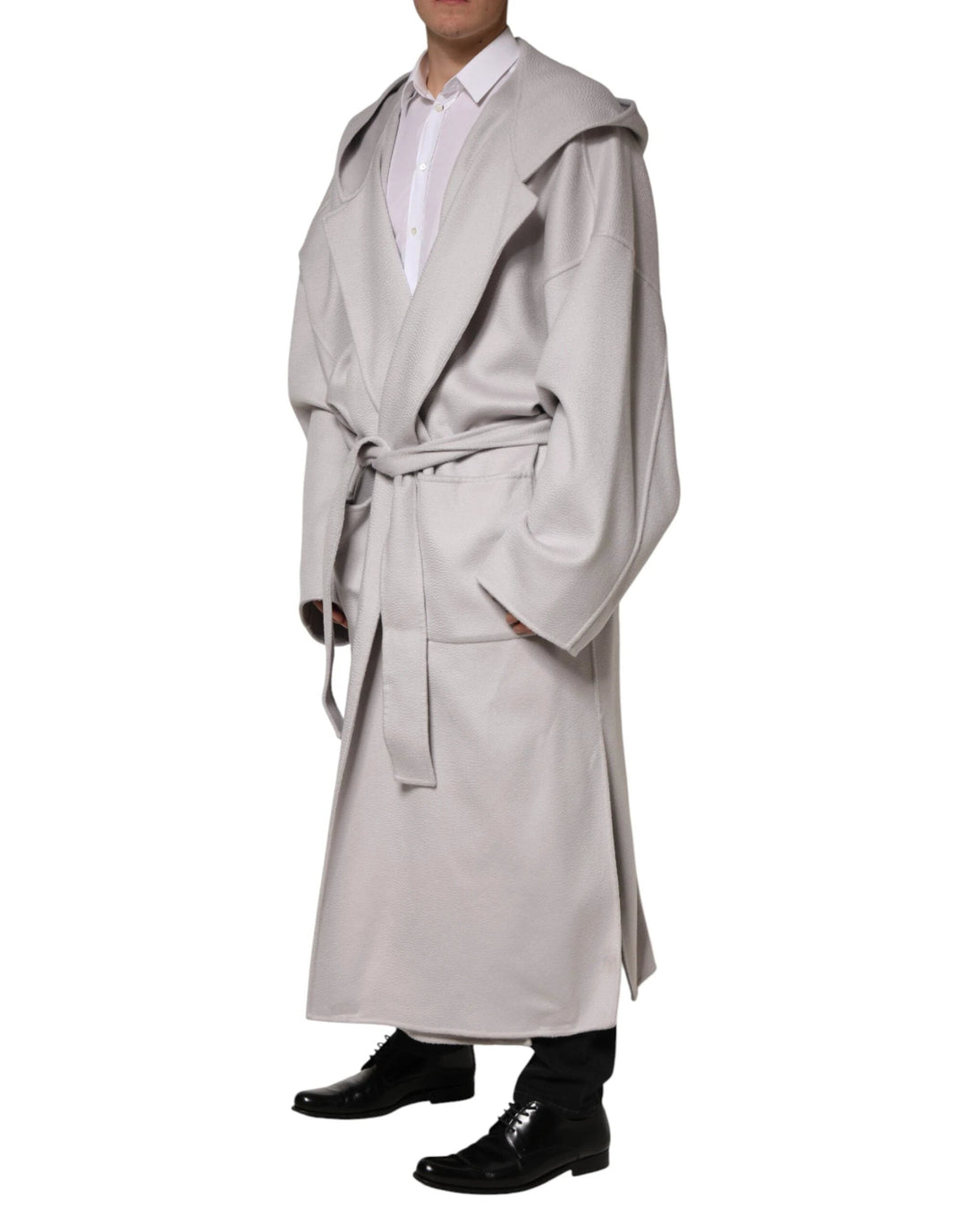 Dolce &amp; Gabbana Sample Sale Dolce &amp; Gabbana Off White Belted Long Trench Coat Men Jacket - | Designer outlet